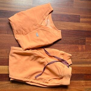 Figs Vibrant Orange Scrub Set